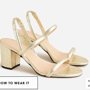 New J Crew Lucie slingback block-heel sandals in metallic leather
Item BF482